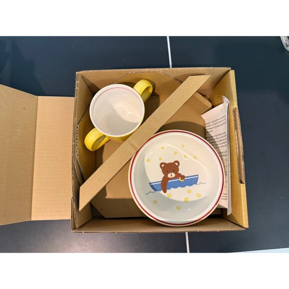 Mikasa "Catch A Star" 3-Piece Child's Dinnerware Set Bear Theme Vintage - Picture 3 of 5